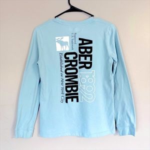 Boys Abercrombie Kids Long Sleeve Graphic Tee Blue Size 13/14